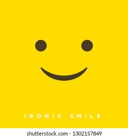 High quality vector cartoon with ironic smile emoticons with Flat Design Style, social media reactions - Vector EPS10