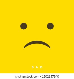 High quality vector cartoon sad emoticons with Flat Design Style, social media reactions - Vector EPS10