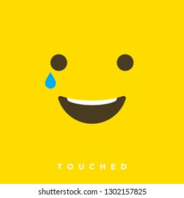High quality vector cartoon with touched face emoticons with Flat Design Style, social media reactions - Vector EPS10