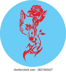high quality vector of a cool wolf tattoo