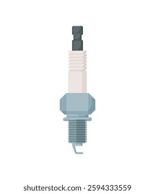 High quality vector of an enhanced spark plug with additional details, isolated on white background.