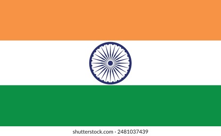 High quality vector flag of India	