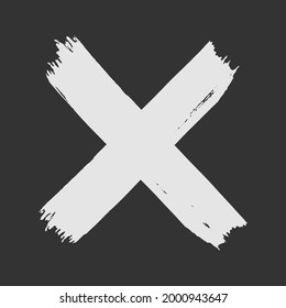 High quality vector flat style illustration of the punk rock style X white symbol isolated on black background