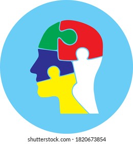 High quality vector head puzzle for learning