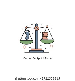 Escala de la huella de carbono de íconos de Vector de alta calidad en los objetivos de Cero Emisiones Netas, compensación de emisiones, tecnología verde y soluciones de cambio climático. Perfecto para informes corporativos de ESG y marca ecológica