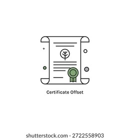 Compensación de Vector de alta calidad en objetivos de Cero emisiones netas, compensación de emisiones, tecnología verde y soluciones de cambio climático. Perfecto para informes corporativos de ESG y marca ecológica