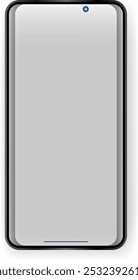Uma ilustração vetorial de alta qualidade de um quadro de maquete de smartphone 3D com um design elegante e minimalista, perfeito para exibir apresentações móveis de UI ou aplicativos.