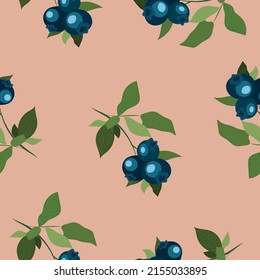 Hochwertige Vektorgrafik. Blaubeermuster Muster mit Beeren.