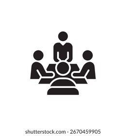 Ilustração vetorial de alta qualidade de reunião de conferência em pessoas e tema de comunidade. Perfeito para negócios, projetos sociais, caridade, trabalho em equipe e necessidades de design de marketing.