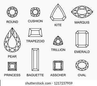 High Quality Vector Illustration Different Diamonds Stock Vector ...