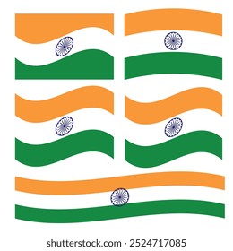 High quality vector illustration of the India flag collection,perfect for digital and print use.