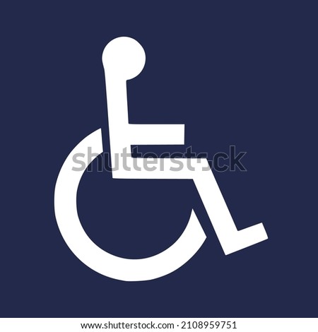 High quality vector illustration of the man on wheelchair (white on blue) handicapped symbol - Official international version