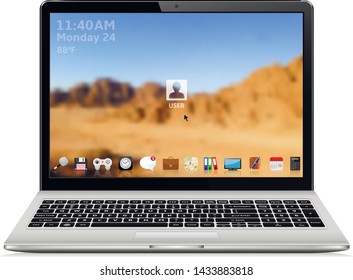 High quality vector illustration of modern laptop with modern colorful user interface on screen