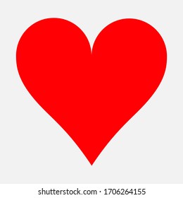 High quality vector illustration of Poker playing cards suit of Hearts red symbol isolated on white background - Suits of heart graphic representation