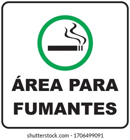 Área de fumadores escrita en portugués brasileño