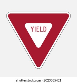 High quality vector illustration of the U.S.A. version of the Yield sign - Original size and colors, official American continent version