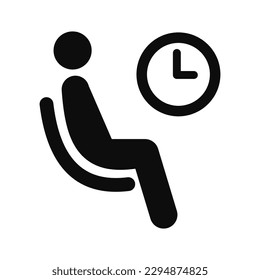 High quality vector illustration of the waiting room icon - Man who wait on a hospital chair symbol 