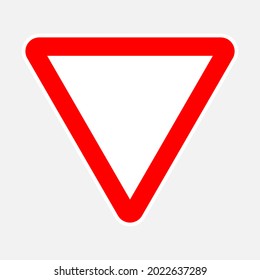 High quality vector illustration of the Yield or Give way sign - Original size and colors, official international version