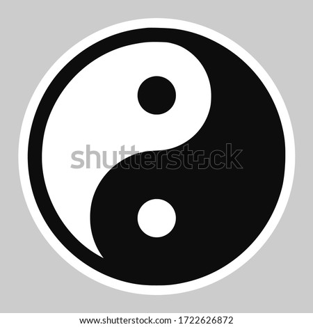 High quality vector illustration of the Yin and Yang Tao symbol icon - Original size official version