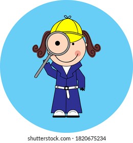 High quality vector of little detective