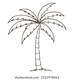 High quality vector palm tree line art