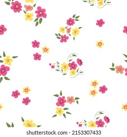 High quality vector pattern. Floral pattern. Pink small flowers.