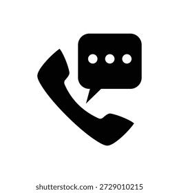 High quality vector phone icon isolated on white background. Clean telephone message symbol representing call, contact, support, and communication for business, app, web, and marketing design use.