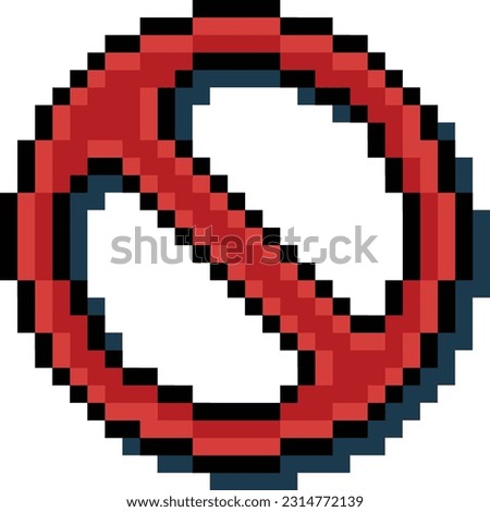 high quality vector pixel not allowed sign 