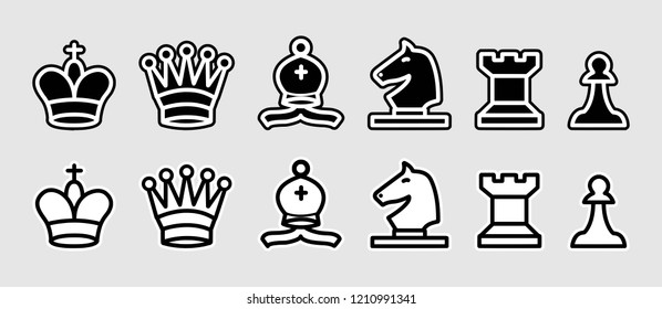 High quality vector set of chess pieces isolated on white background