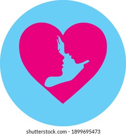 High quality vector silhouette of romantic scene