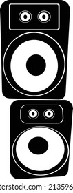 Vector de alta calidad de altavoces en blanco y negro