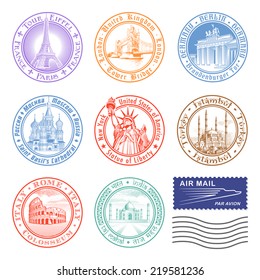 High quality Vector Stamps of major monuments around the world.