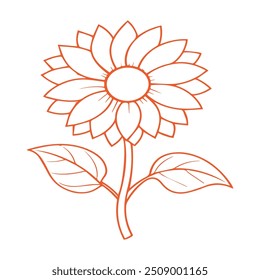 Vetor de alta qualidade girassol linha arte