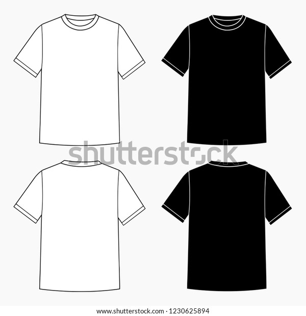 白と黒の背景に空の基本tシャツの高品質ベクター画像テンプレートイラスト のベクター画像素材 ロイヤリティフリー 1230625894