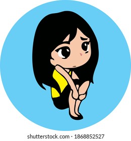 High quality vector of upset girl