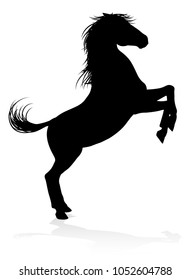 A high quality very detailed horse in silhouette