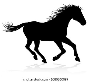 A high quality very detailed horse in silhouette