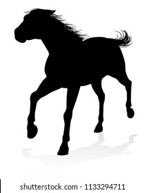 A high quality very detailed horse in silhouette