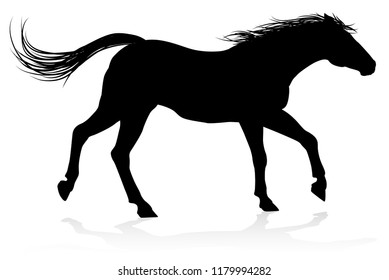 A high quality very detailed horse in silhouette