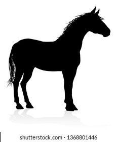 A high quality very detailed horse in silhouette