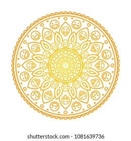High Quality Vintage Decorative Oriental Mandala on White Background . isolated Vector Elements