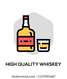 High Quality Whiskey Vector Flat Line Icon. Vector Concept For Web Graphics.