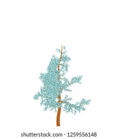 High quality winter vector tree with leaves