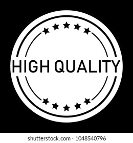 High quality word and five star on circle badge vector. Minimalist style, black and white color.