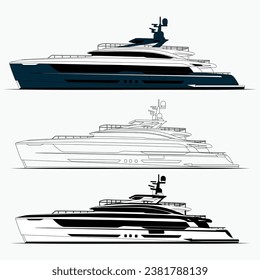 High quality Yacht vector art, Which printable on various materials.