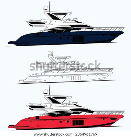 High quality  Yacht vector art, Which printable on various materials.