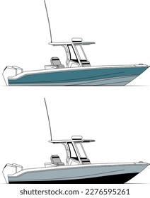 High quality yacht vector illustration, Which printable on various materials.
