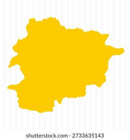High Quality Yellow Andorra Map