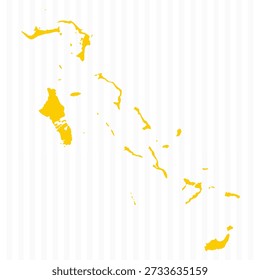 High Quality Yellow Bahamas Map