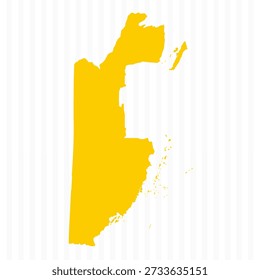 High Quality Yellow Belize Map